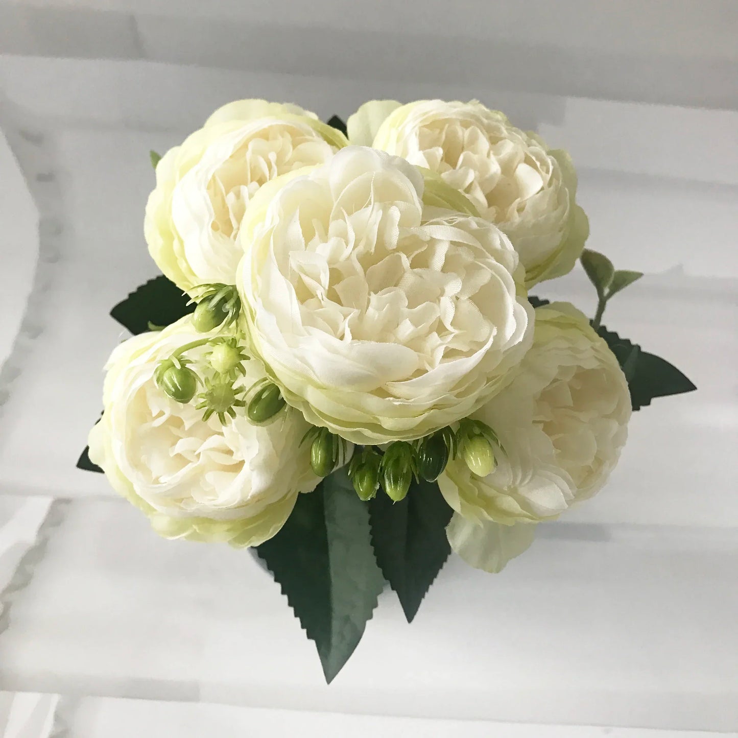 New Rose Pink Silk Peony Bouquet