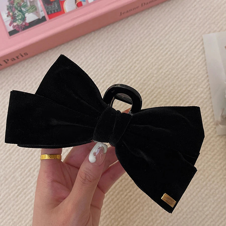 Velvet big bow hair clip