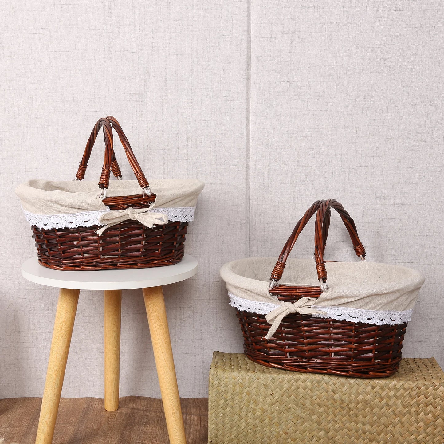 New Handmade Wicker Picnic Basket