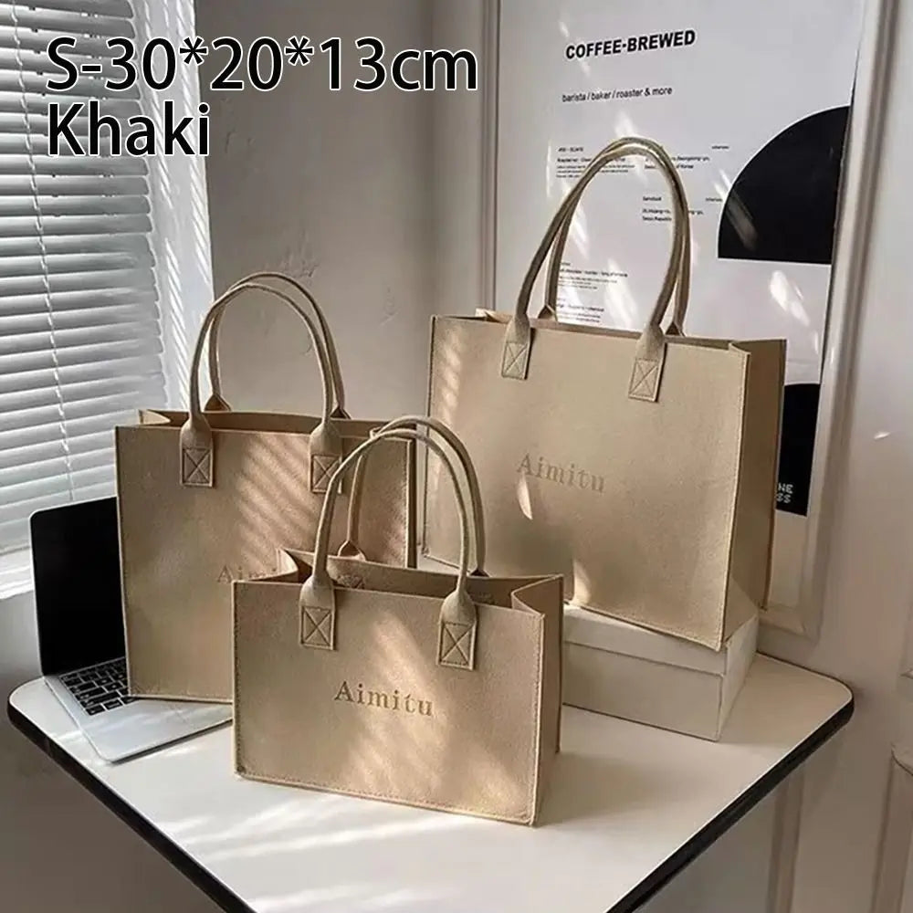 Neutral Felt Tote Bag