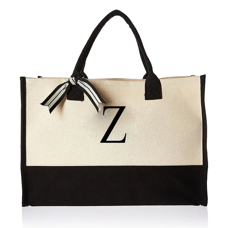 Letter Canvas Shoulder Bag