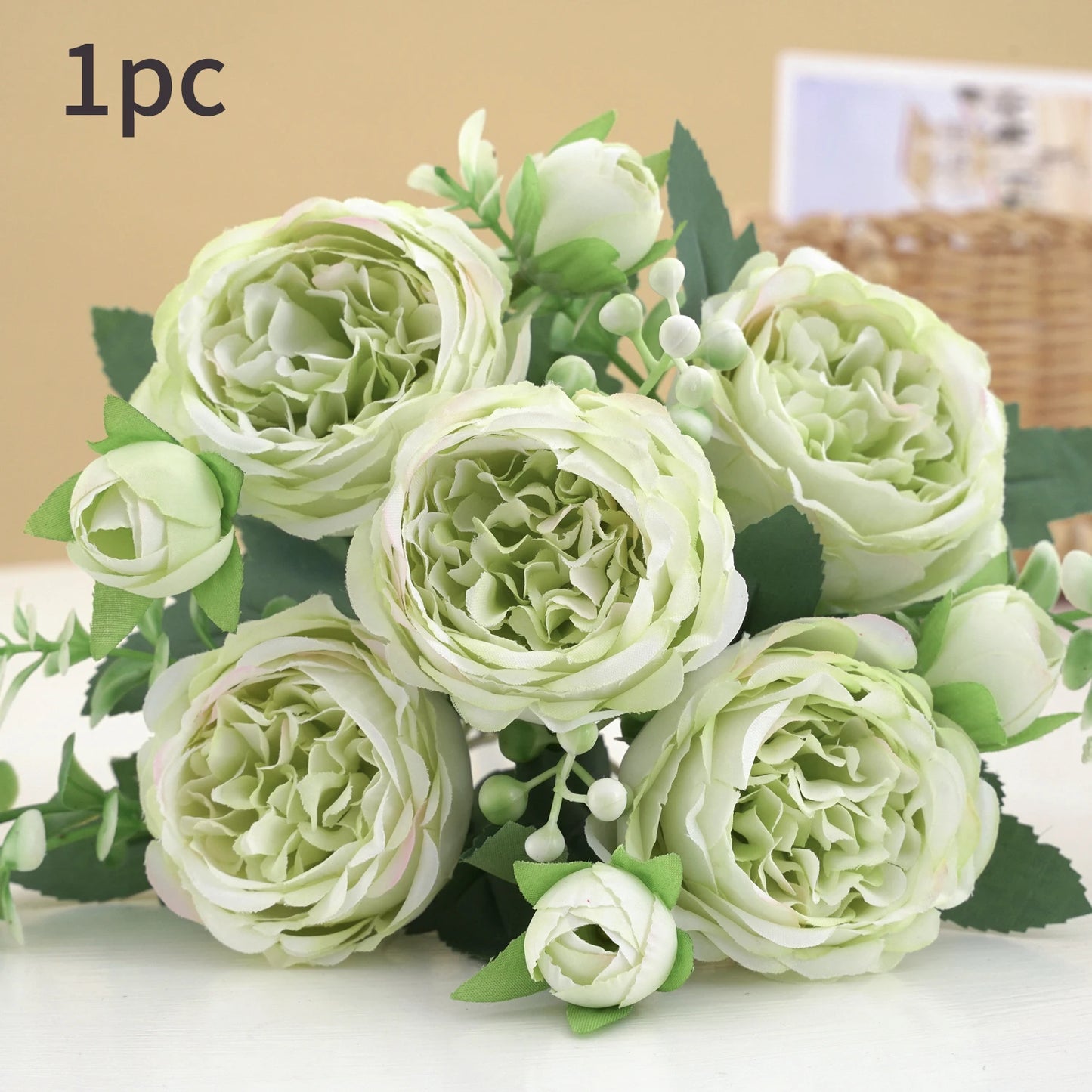 Rose Pink Silk Peony Bouquet – Artificial Wedding Flower