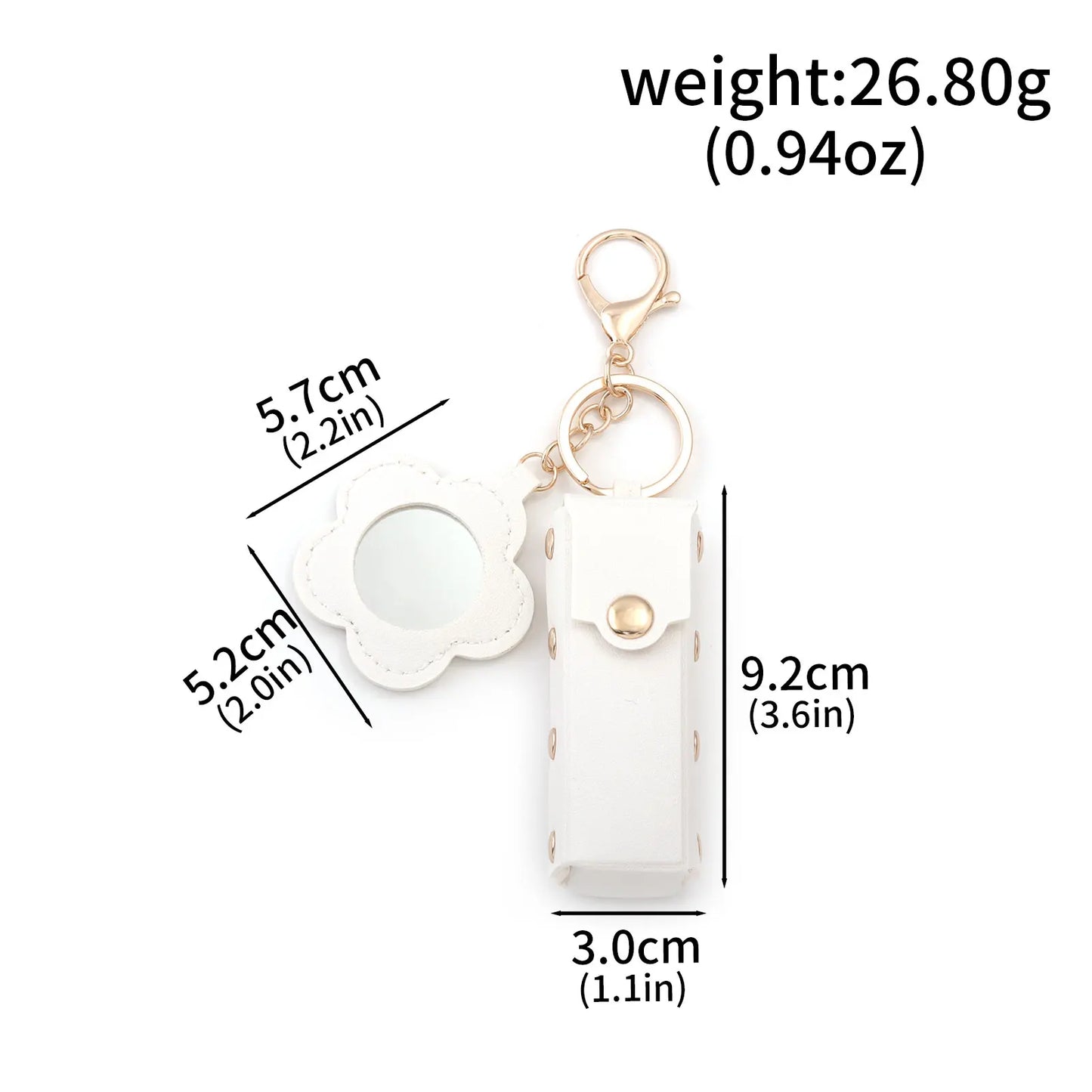 Love Heart Lipstick Keychain Pouch – Mini Makeup Holder with Mirror