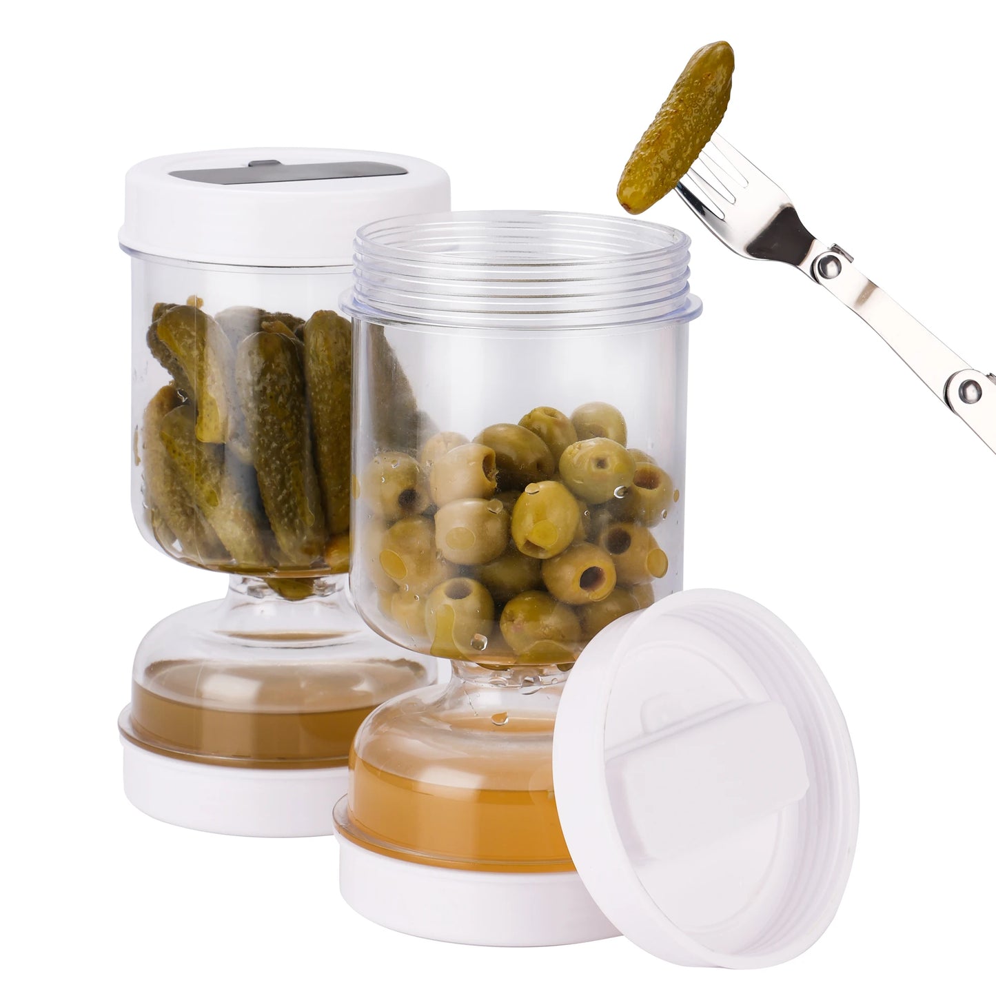 New Olive Container Hourglass Jar