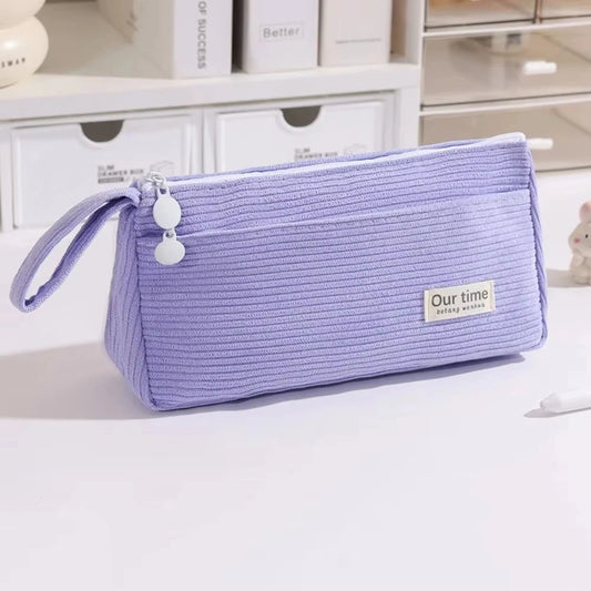 Solid Corduroy Pencil Case