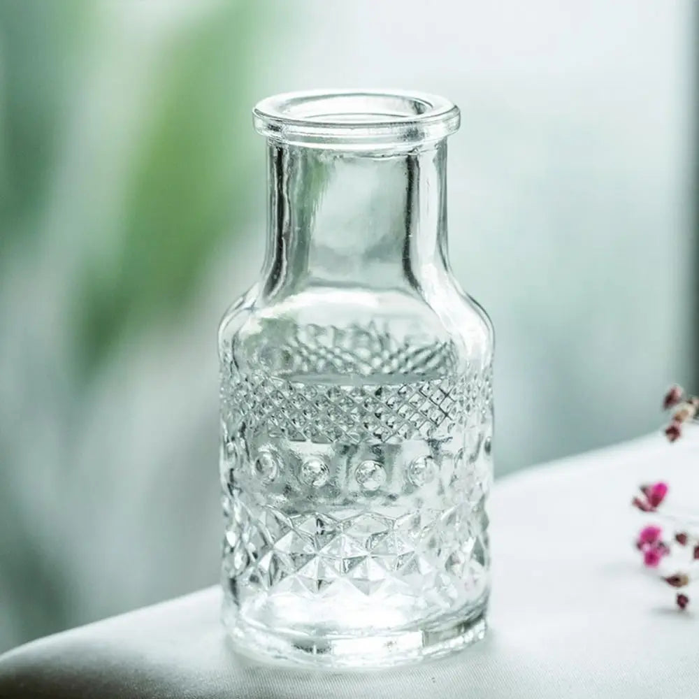 10PCS Retro Relief Mini Glass Vase