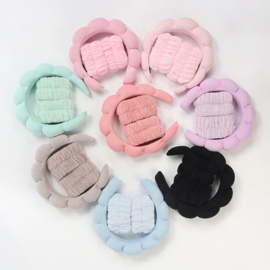Spa Headband and Washing Wristbands Set