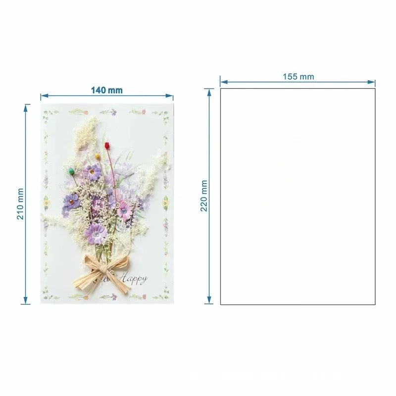 Handmade Dried Flower Greeting Cards – Thank You, Teacher’s Day & Birthday Gift Set
