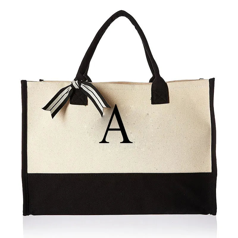 Letter Canvas Shoulder Bag