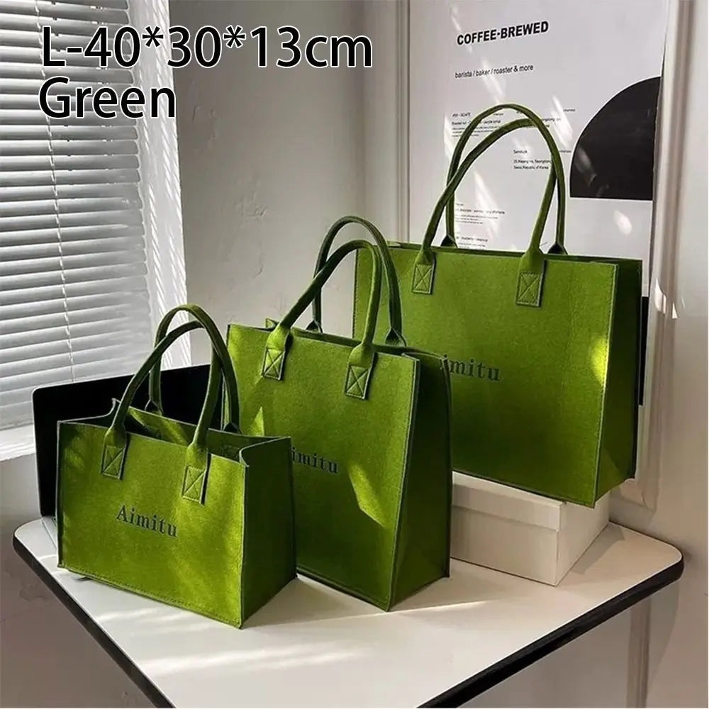 Neutral Felt Tote Bag