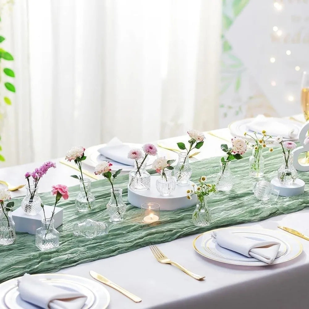 10PCS Retro Relief Mini Glass Vase