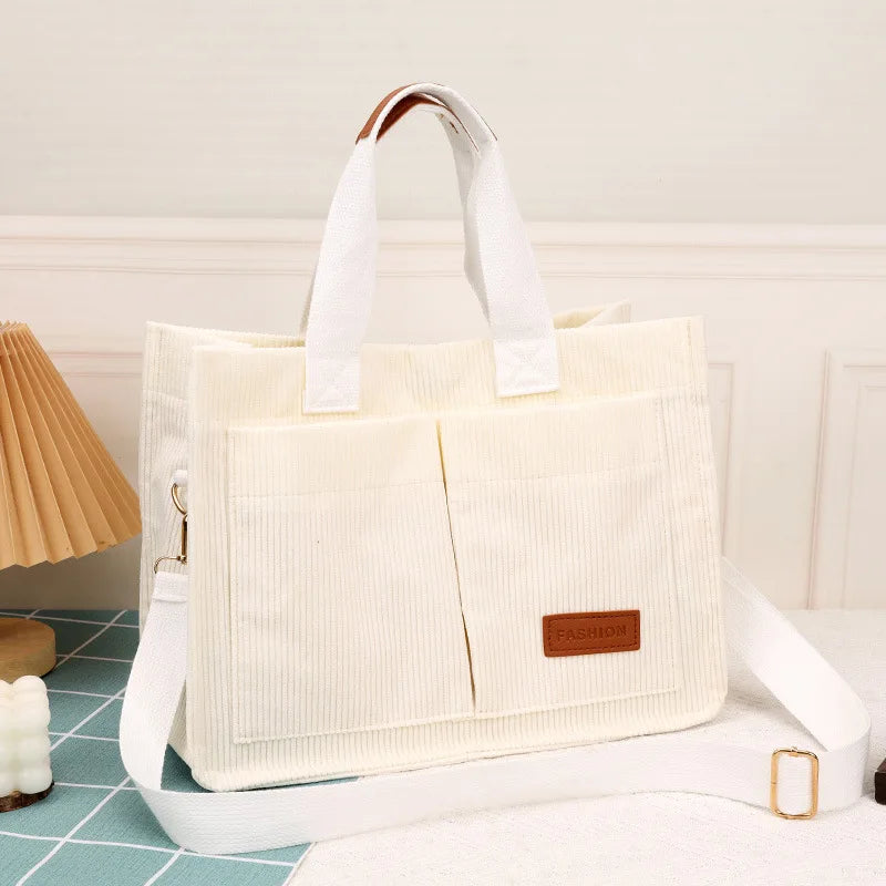 Large Corduroy Tote and Shoulder bag