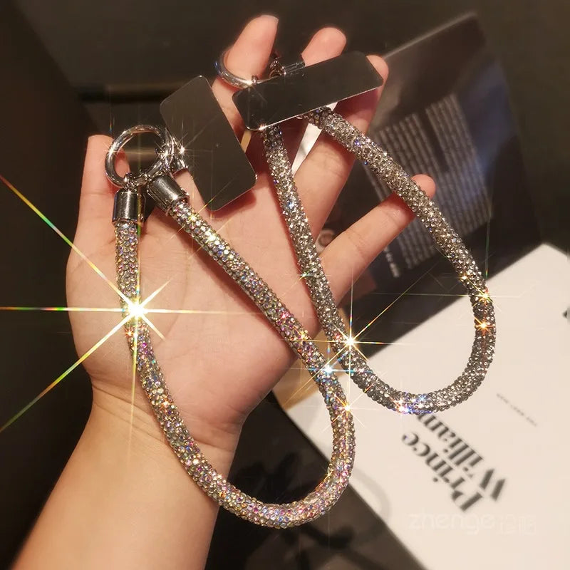 Luxury Full Diamond Phone Lanyard – Light Luxury Wrist Keychain
