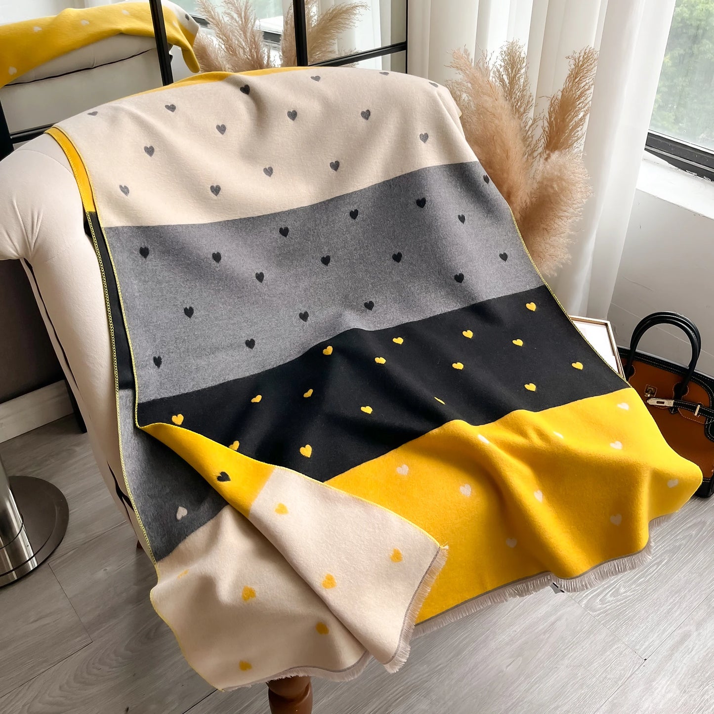 Polka Heart Double-sided Scarf