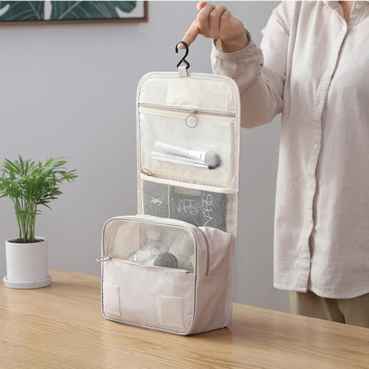 Travel-Friendly Waterproof Toiletry Pouch with Hook