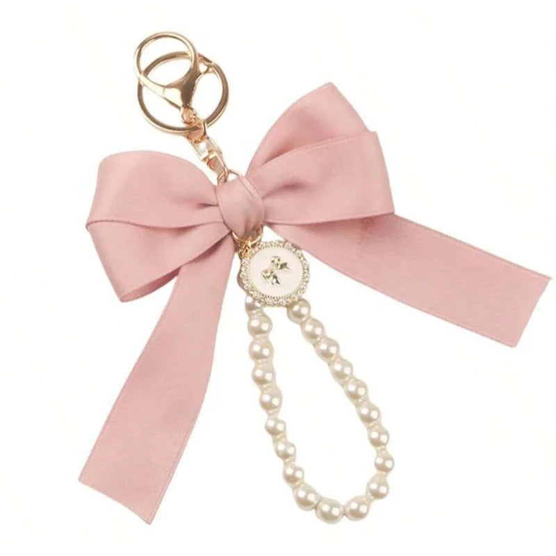 Pearl Ribbon Keychain