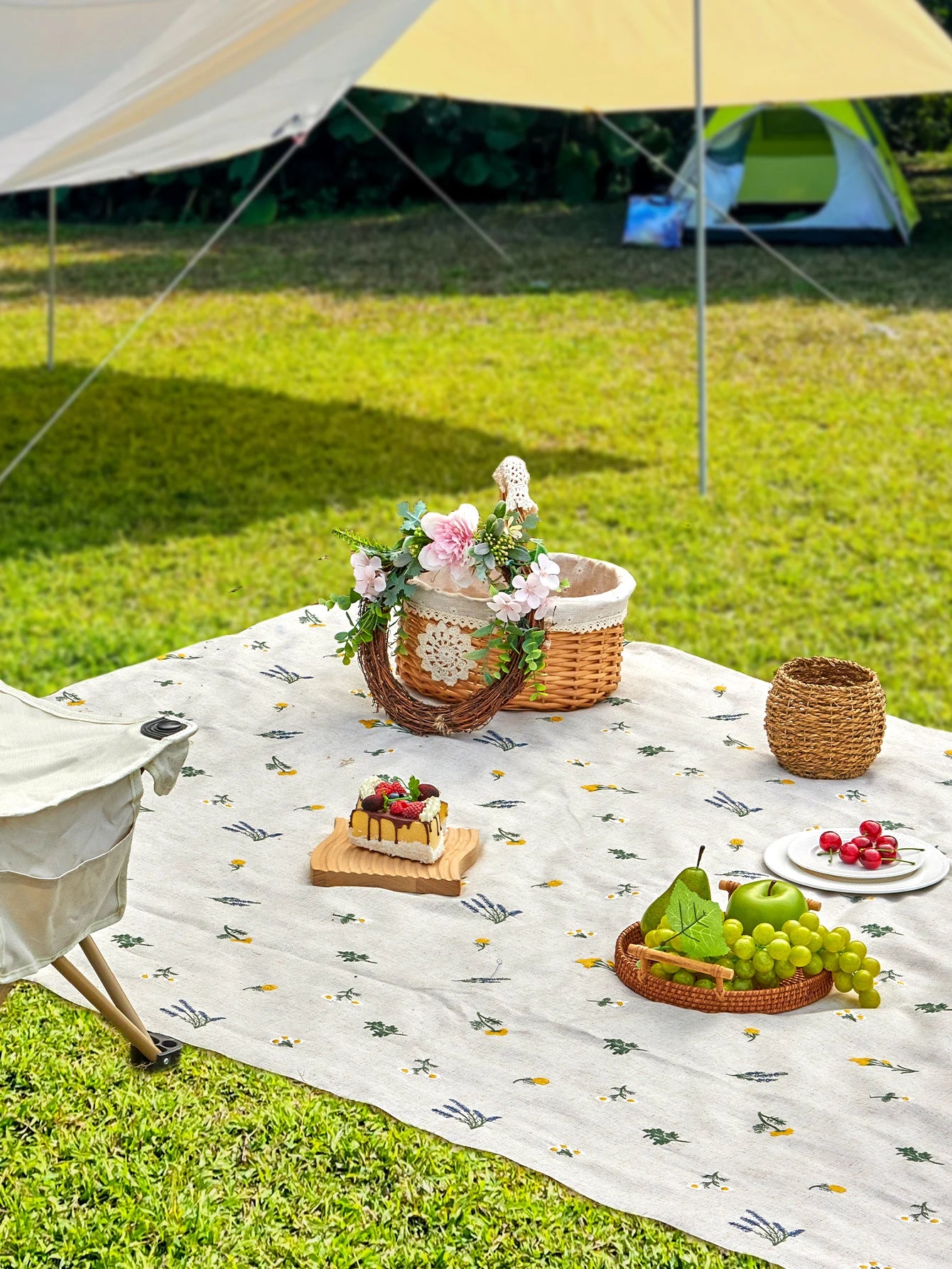 Linen Wheat Picnic Blanket