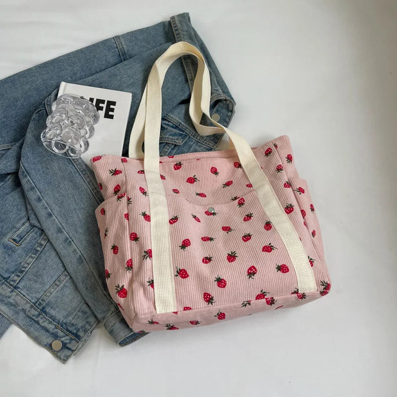 Sweet Strawberry Shoulder Tote bag