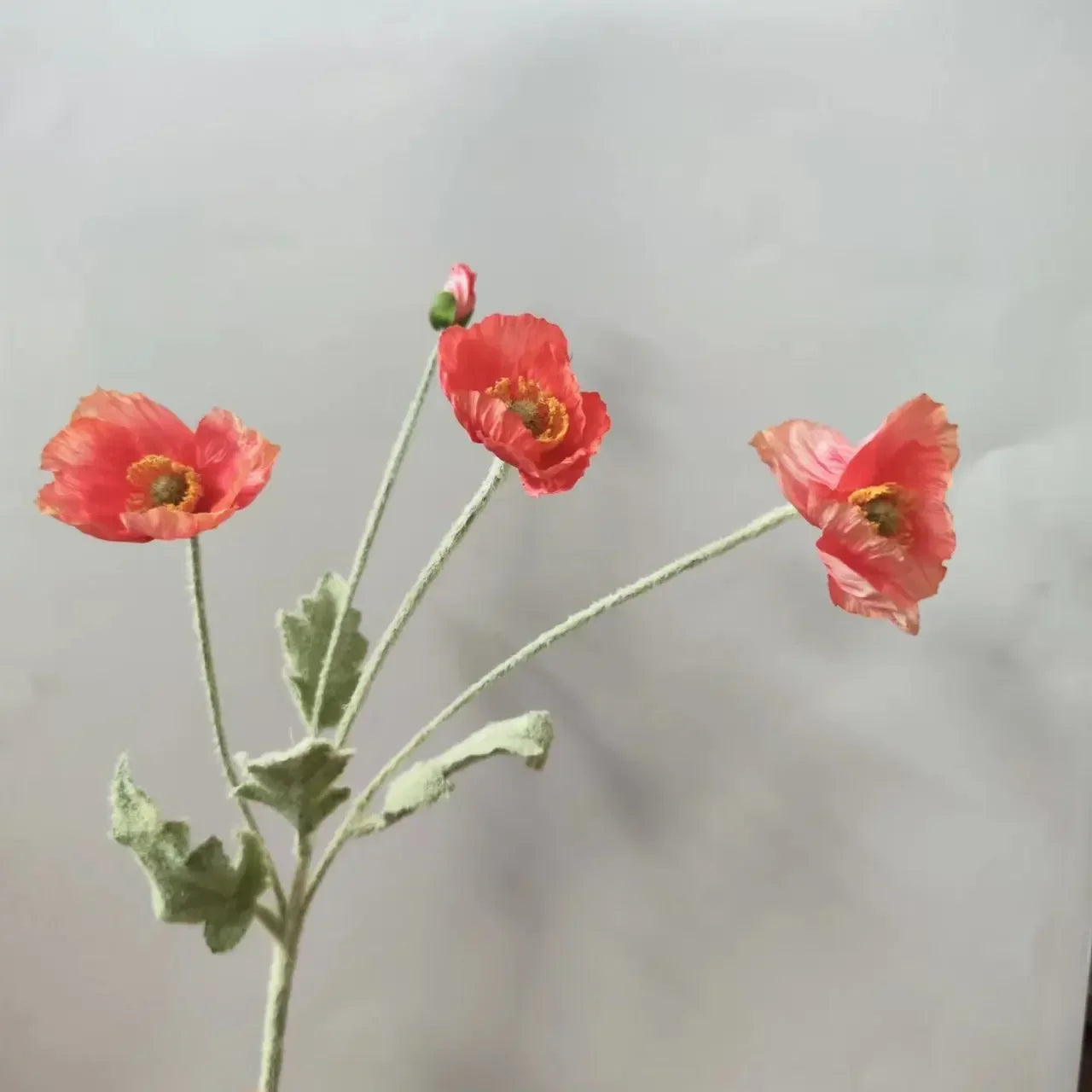Paperpetals Artificial Silk Poppy Flowers – Long Stem Bouquet
