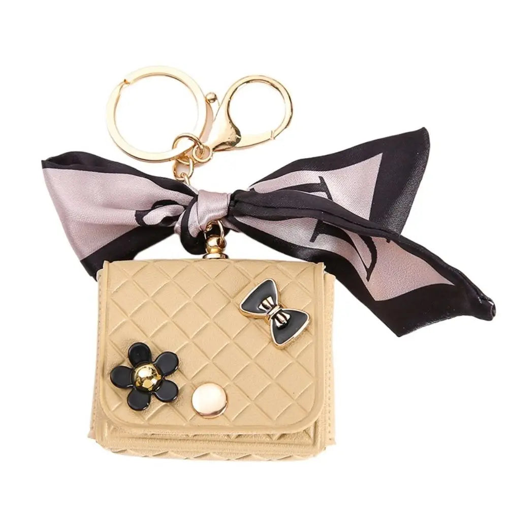 Luxury Mini Leather Earphone Case Keychain
