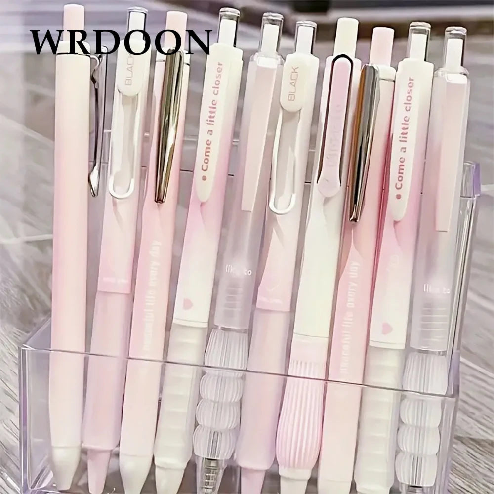 Chic Pink Blush Retractable Gel Pens 0.5mm Fine Point  Black Ink