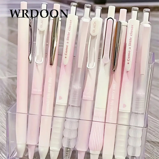 Chic Pink Blush Retractable Gel Pens 0.5mm Fine Point  Black Ink