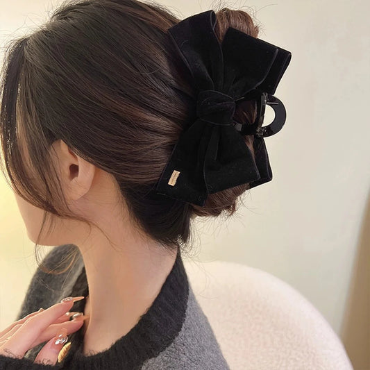 Velvet big bow hair clip