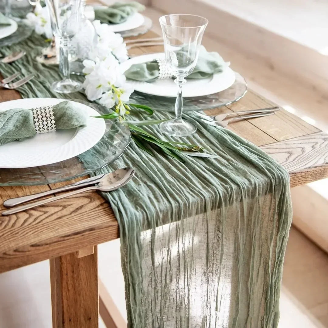 Rustic Gauze Table Runner