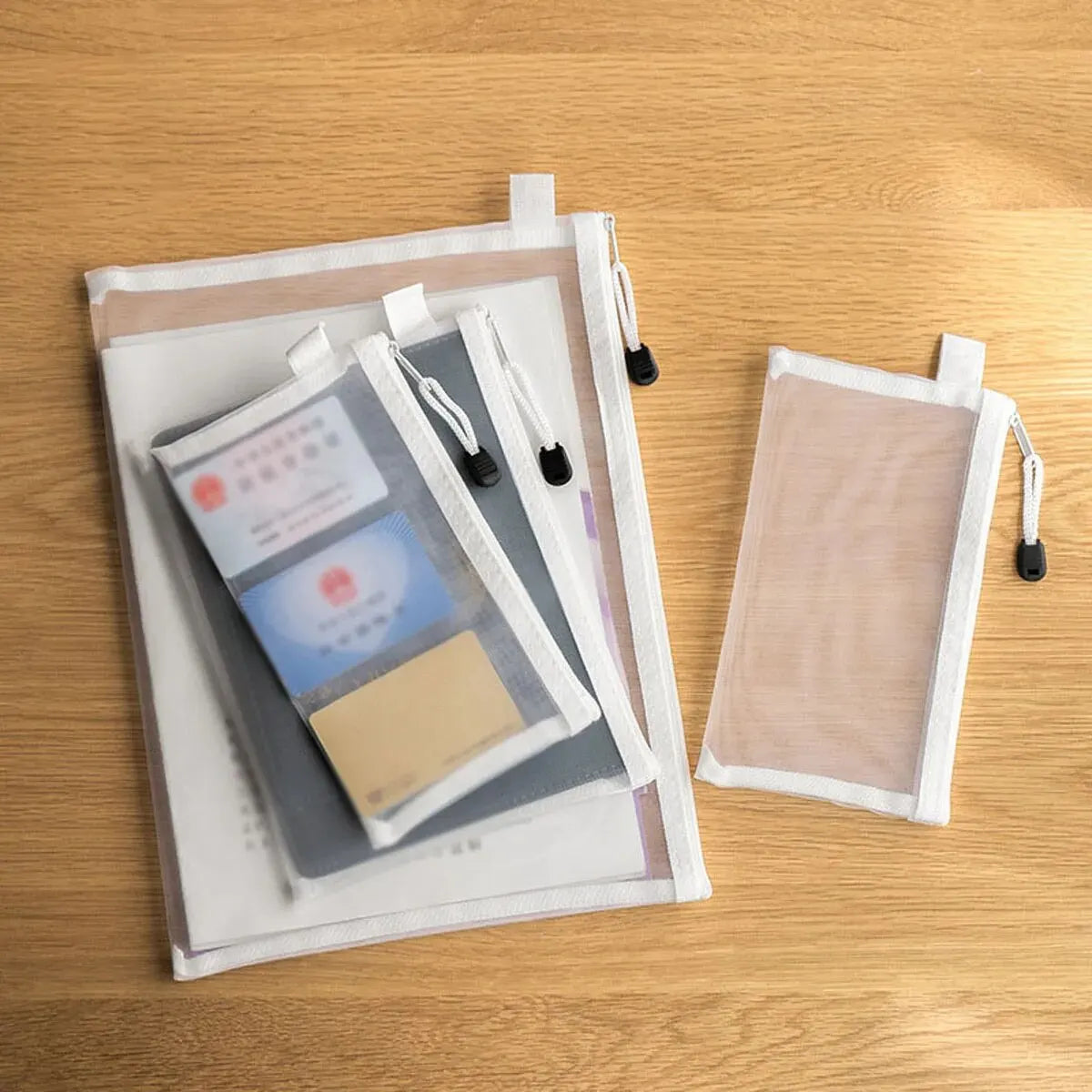 Mesh Zipper Pouch Organizer