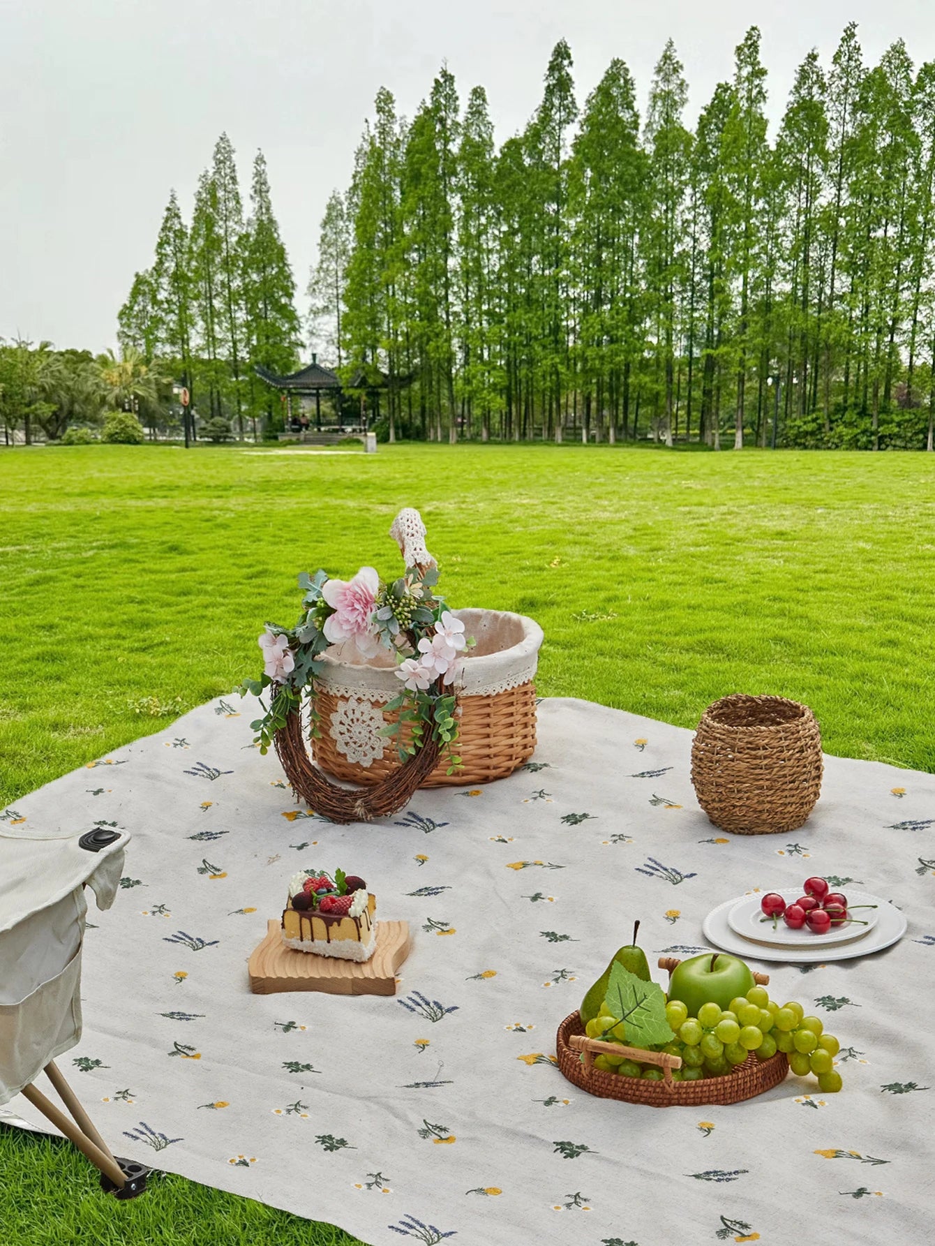 Linen Wheat Picnic Blanket