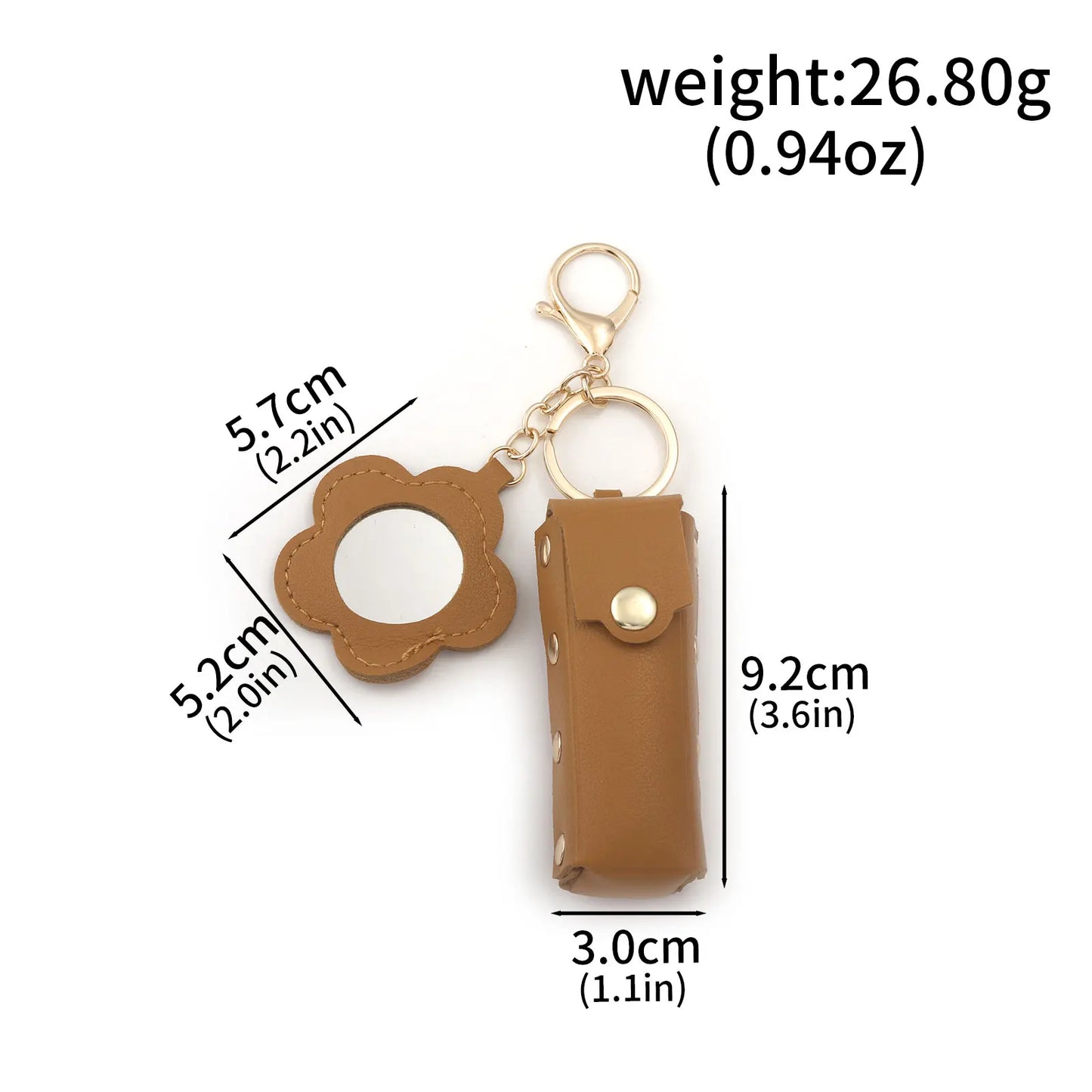 Love Heart Lipstick Keychain Pouch – Mini Makeup Holder with Mirror