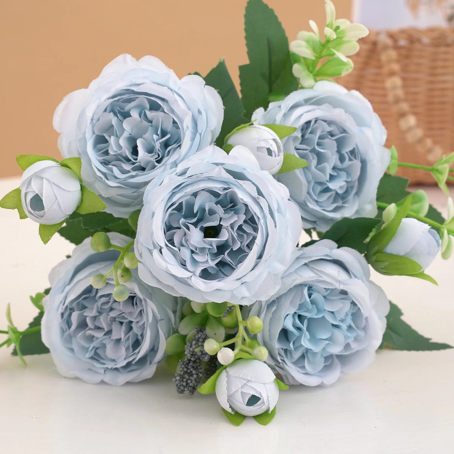 Rose Pink Silk Peony Bouquet – Artificial Wedding Flower