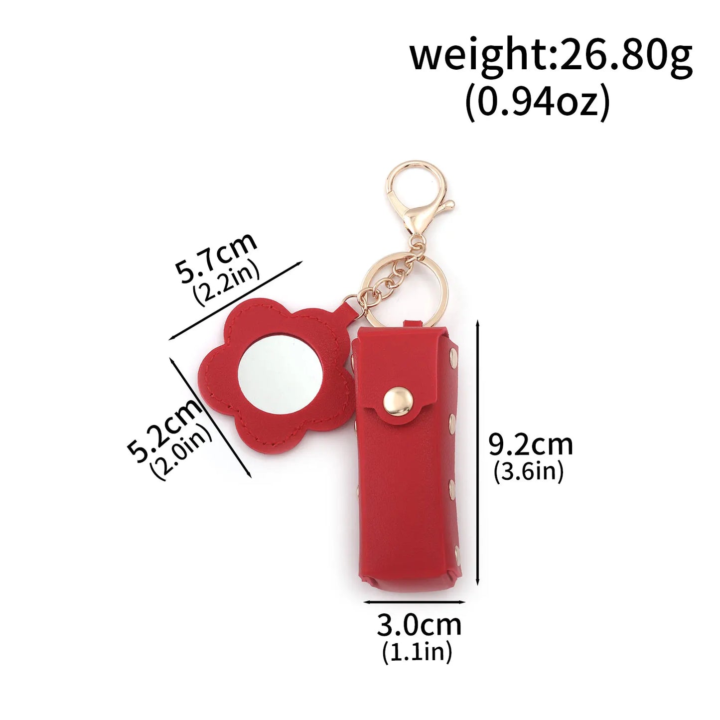 Love Heart Lipstick Keychain Pouch – Mini Makeup Holder with Mirror