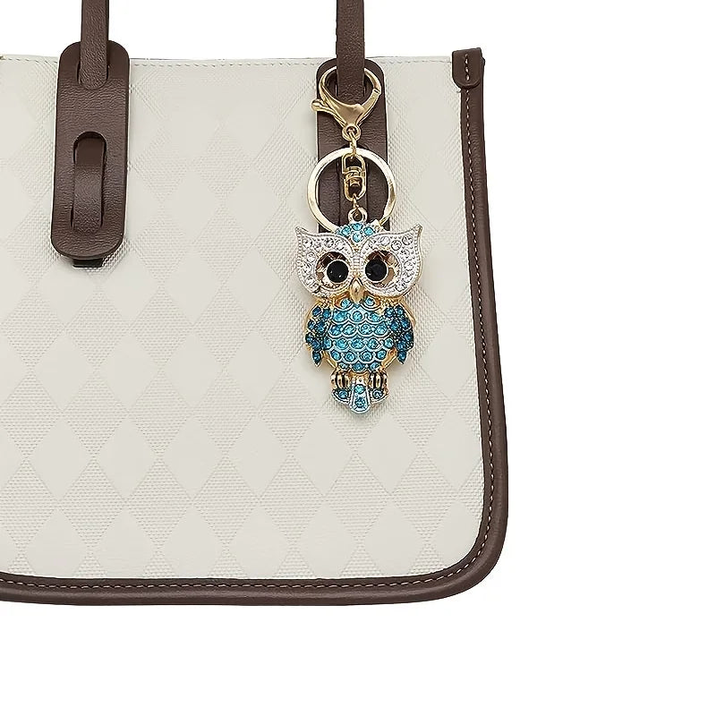 Crystal Owl Keychain – Glitter Rhinestone Car & Bag Charm