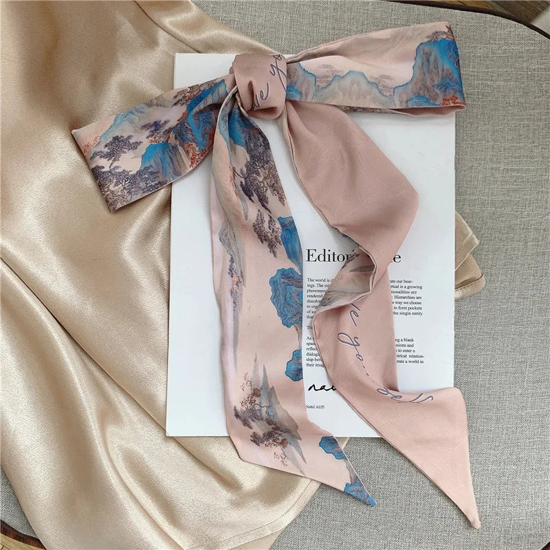 French Bow Tie Satin Scarf