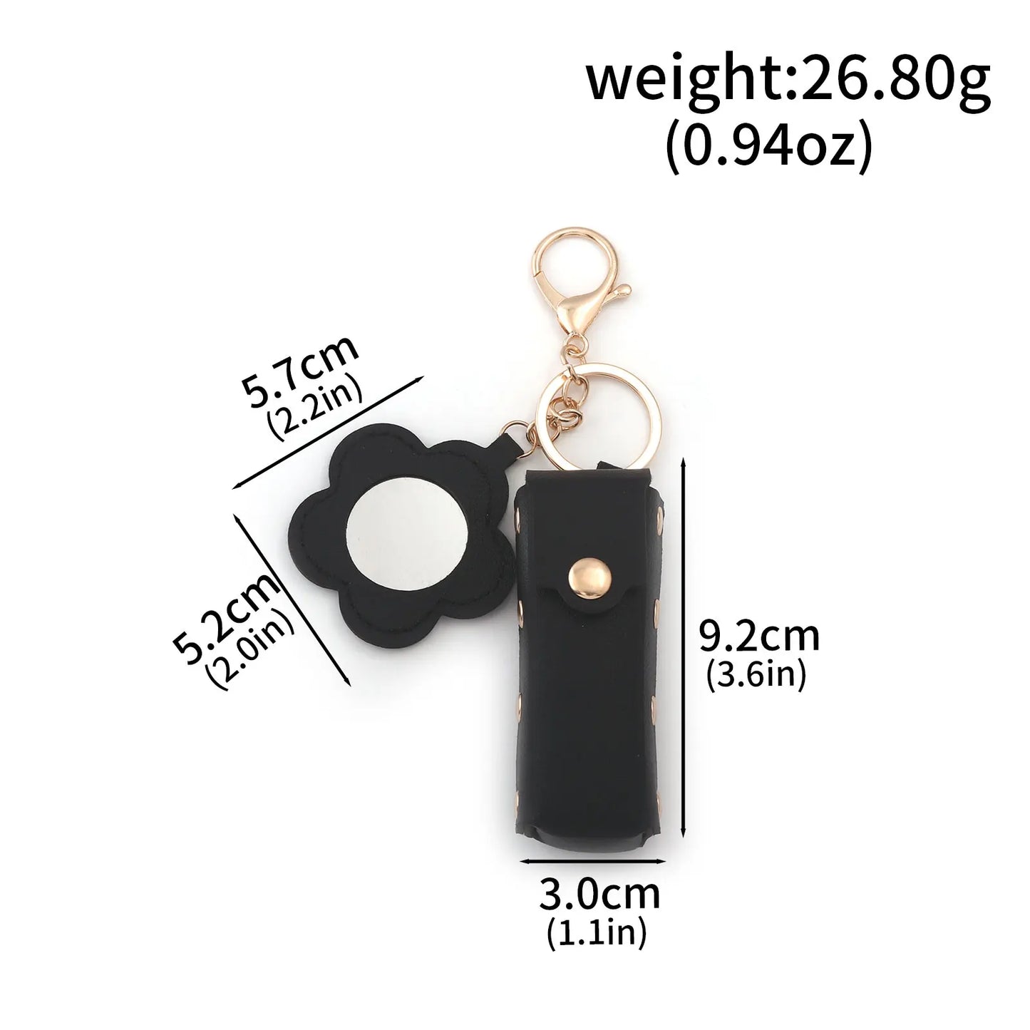 Love Heart Lipstick Keychain Pouch – Mini Makeup Holder with Mirror