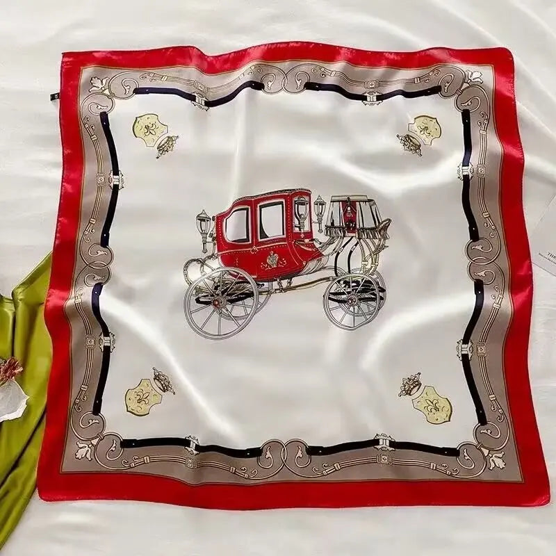 Silk Satin Horse Printed Scarf