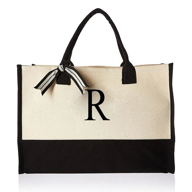 Letter Canvas Shoulder Bag