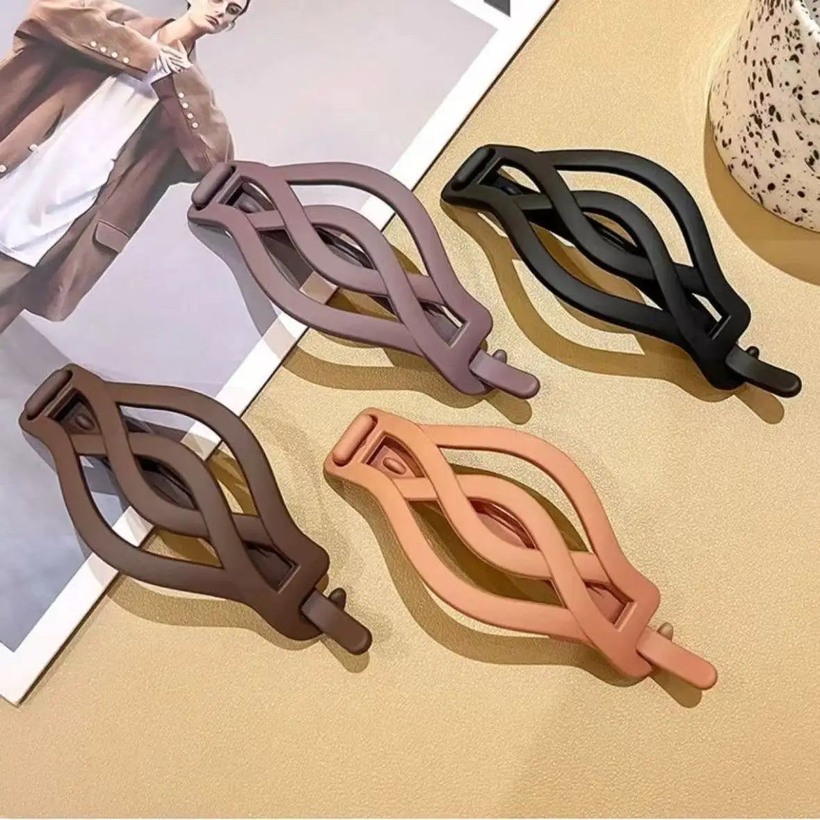 French Flat round Hair Clips