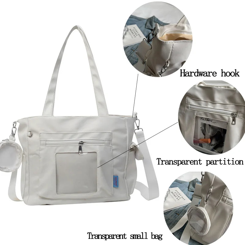 Trendy Big Canvas Shoulder bag