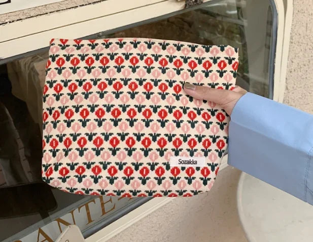 New Flower Printed Makeup Pouch