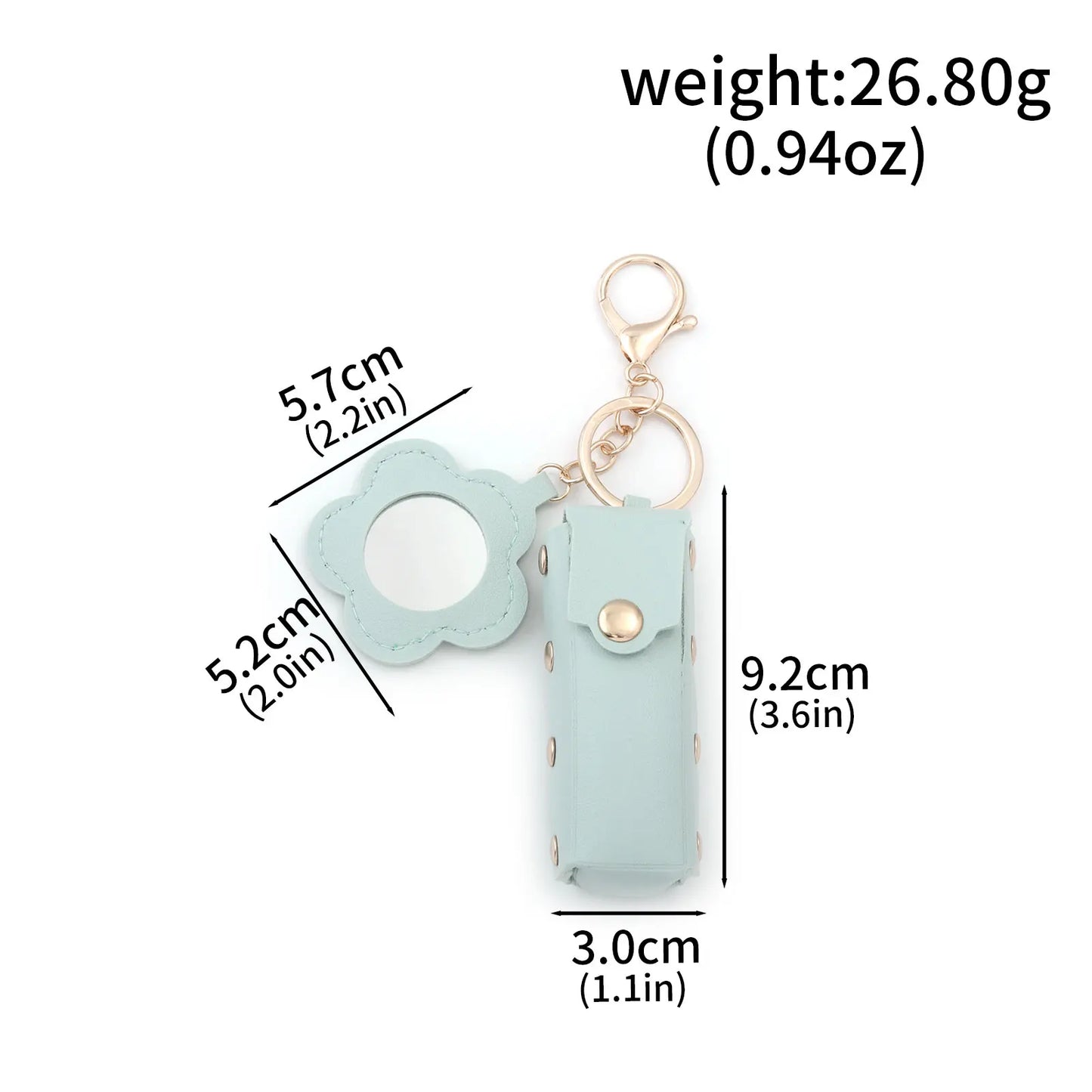 Love Heart Lipstick Keychain Pouch – Mini Makeup Holder with Mirror