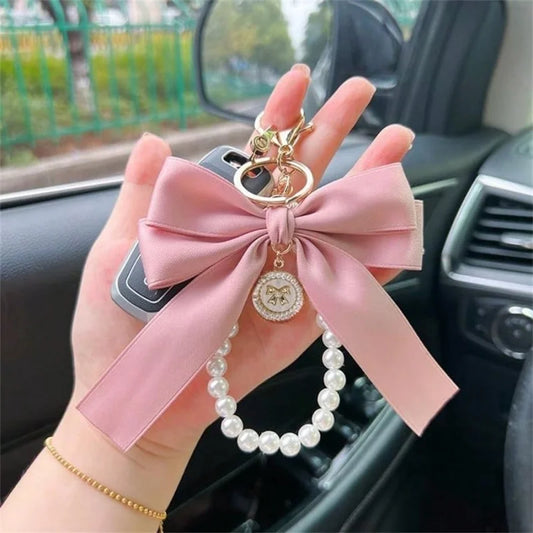 Pearl Ribbon Keychain