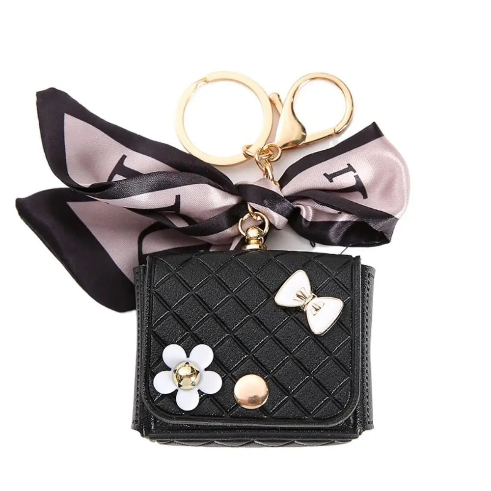 Luxury Mini Leather Earphone Case Keychain