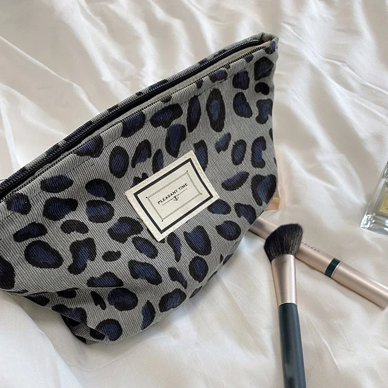 Corduroy Flower Print Pouch