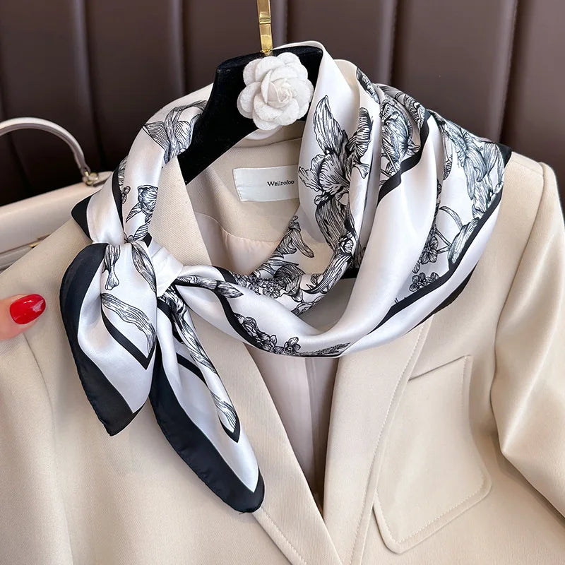 2025 New Printed Scarf Square Shawl