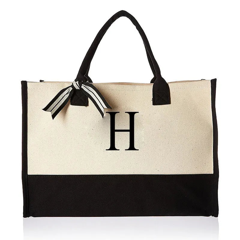 Letter Canvas Shoulder Bag