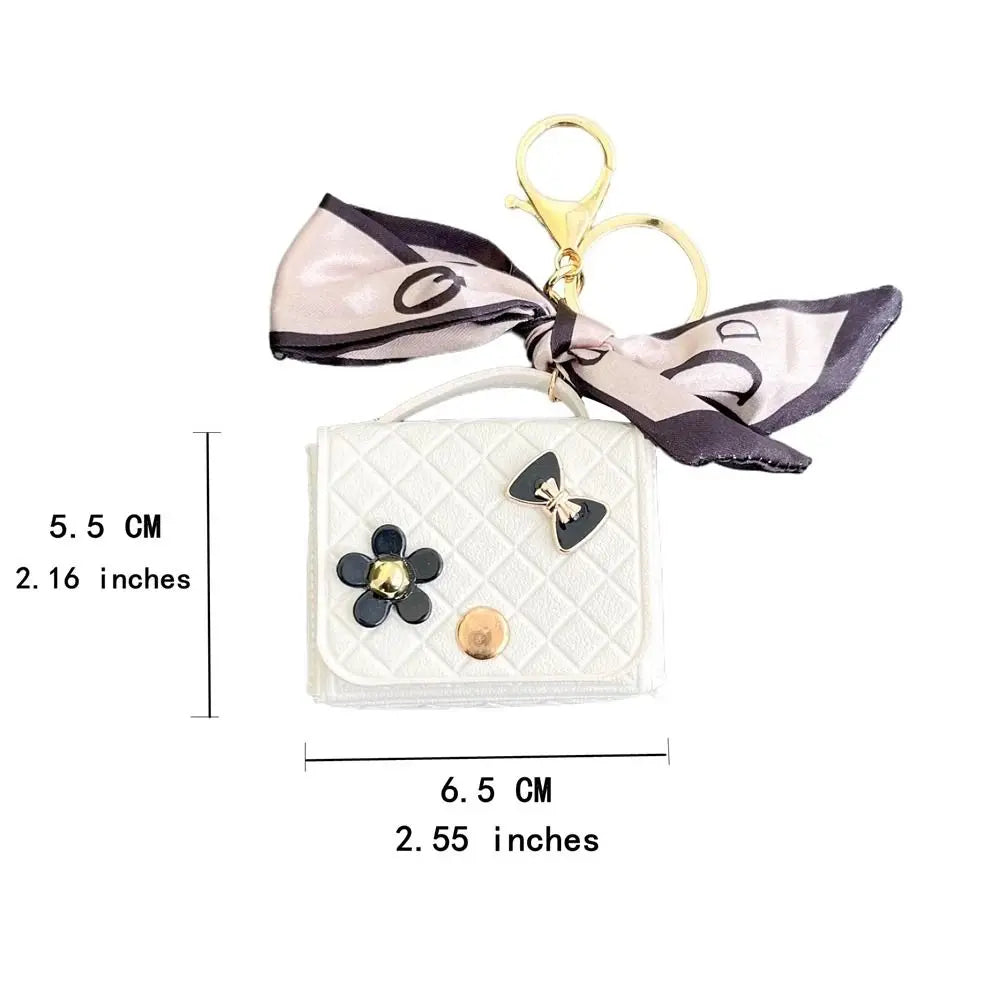Luxury Mini Leather Earphone Case Keychain