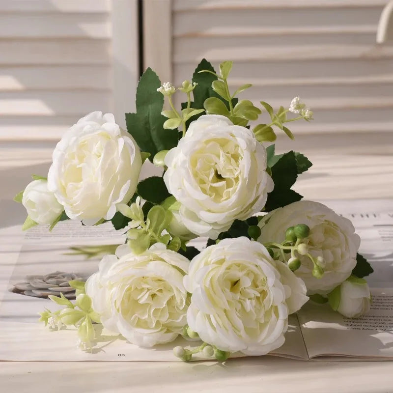 Rose Pink Silk Peony Bouquet – Artificial Wedding Flower