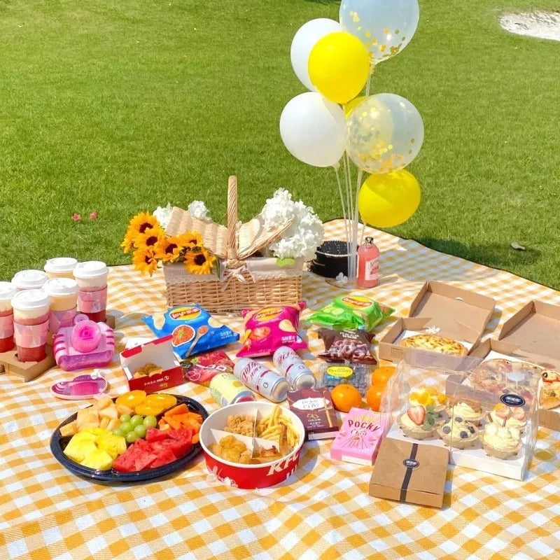 Waterproof Color Check Picnic Blanket